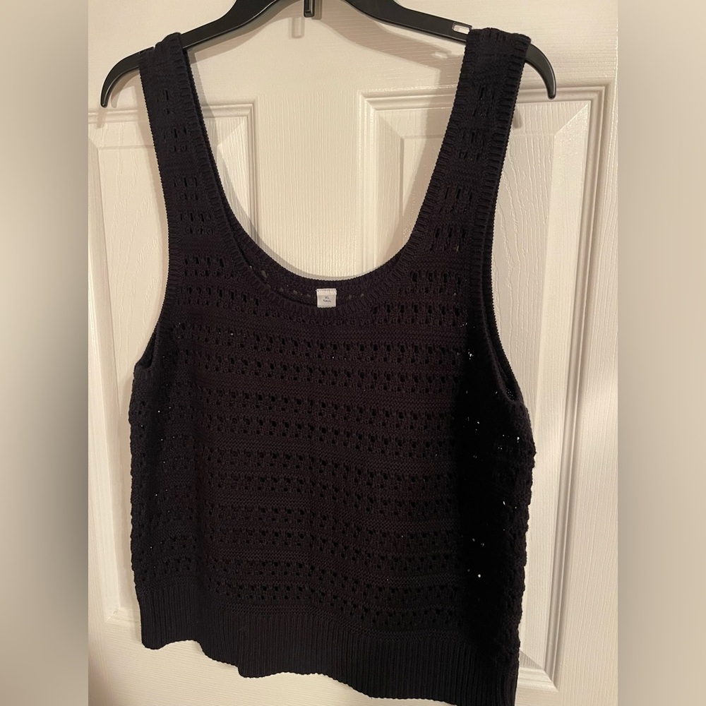 Old Navy Black Crochet Tank Top